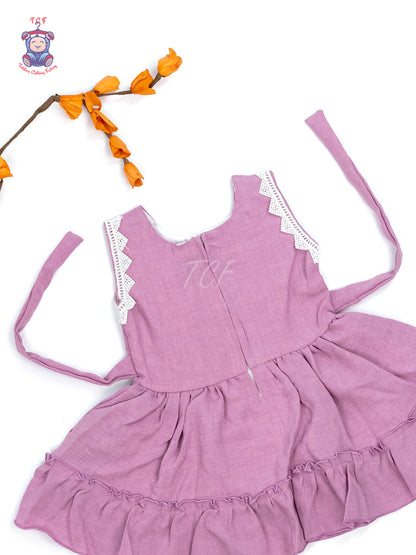 Onion Pink - Girls Readymade Cotton Frocks