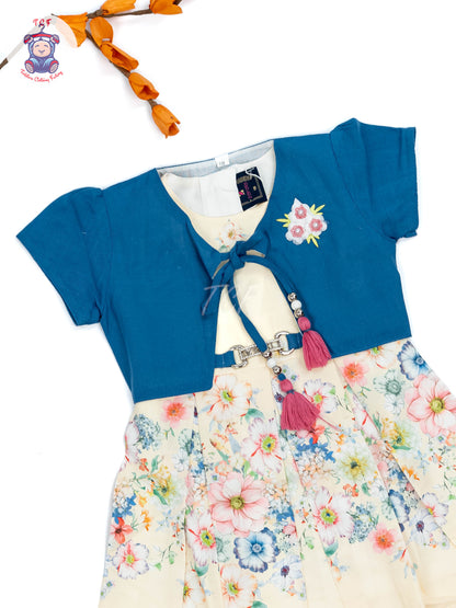 Half White - Girls Readymade Cotton Frocks
