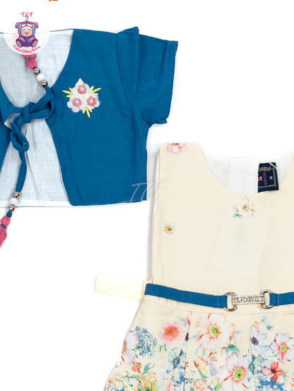 Half White - Girls Readymade Cotton Frocks