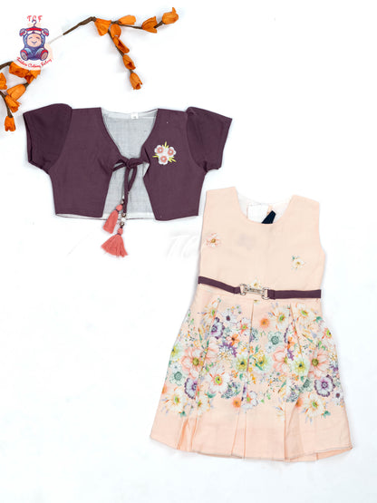 Light Pink - Girls Readymade Cotton Frocks