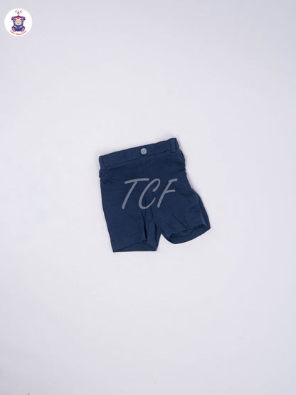 White & Navy Blue - Collar T-Shirts & Shorts