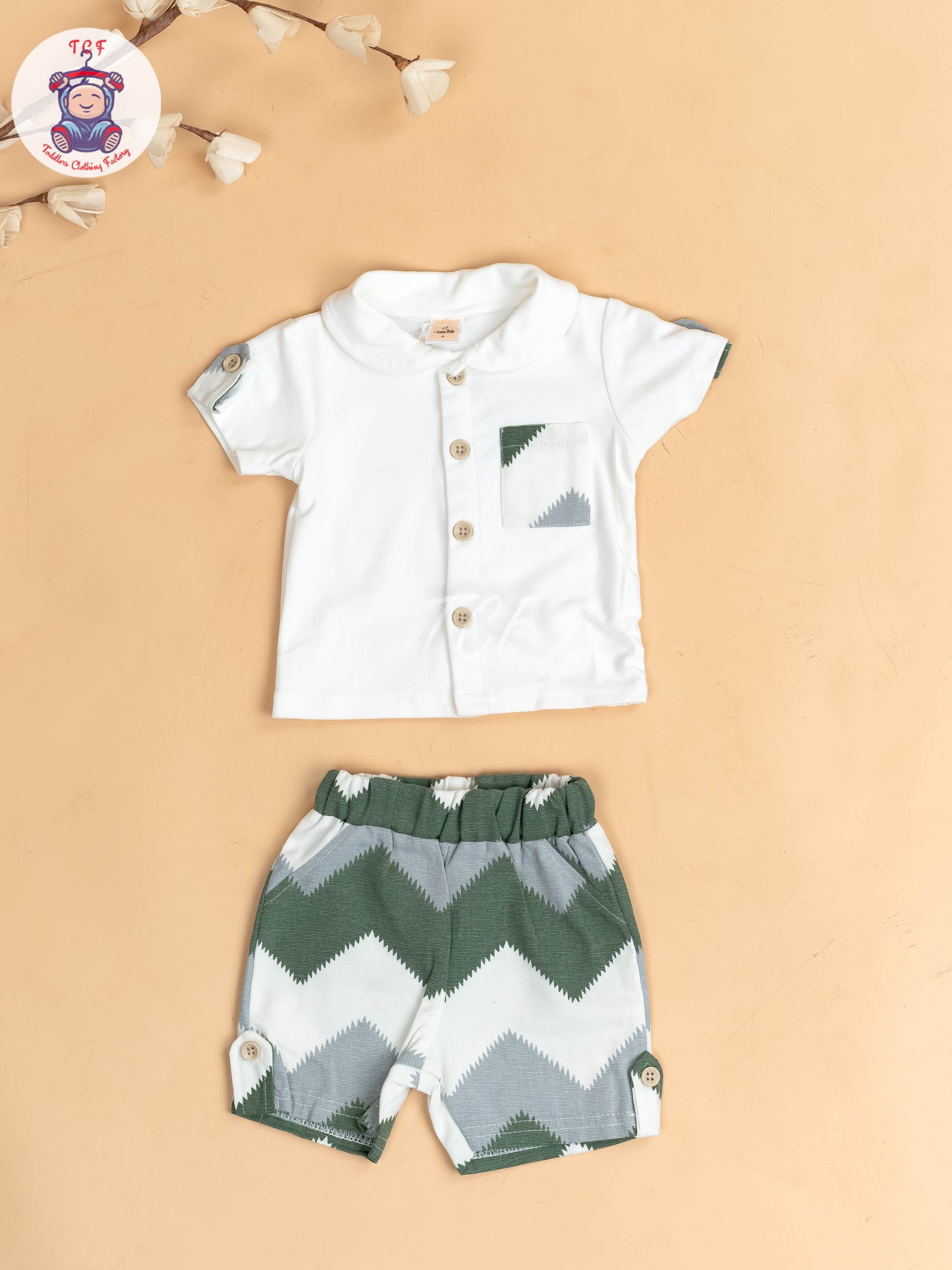 White & Green - Readymade T-Shirts & Shorts