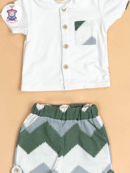 White & Green - Readymade T-Shirts & Shorts