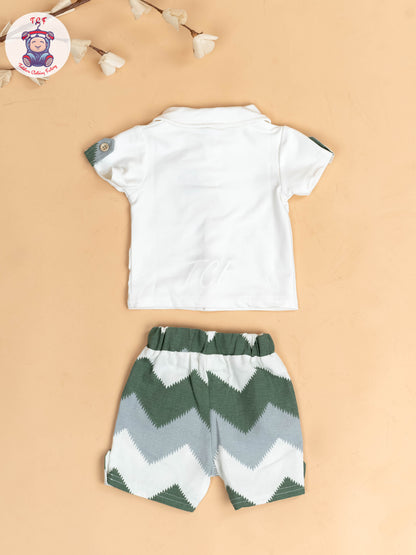 White & Green - Readymade T-Shirts & Shorts