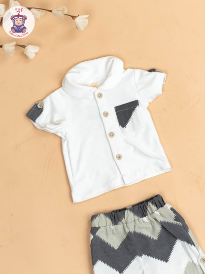 White & Beige - Readymade T-Shirts & Shorts