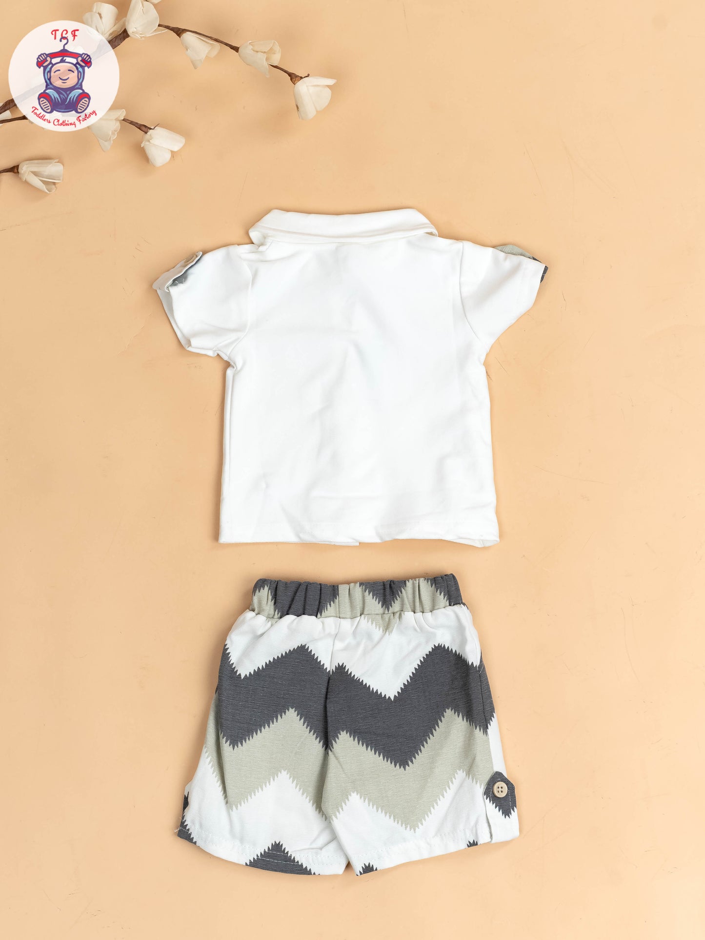 White & Beige - Readymade T-Shirts & Shorts