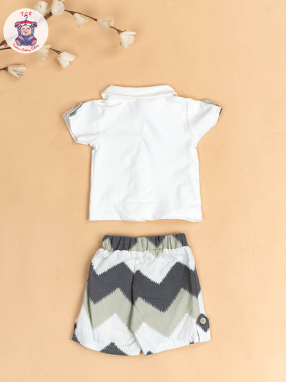 White & Beige - Readymade T-Shirts & Shorts