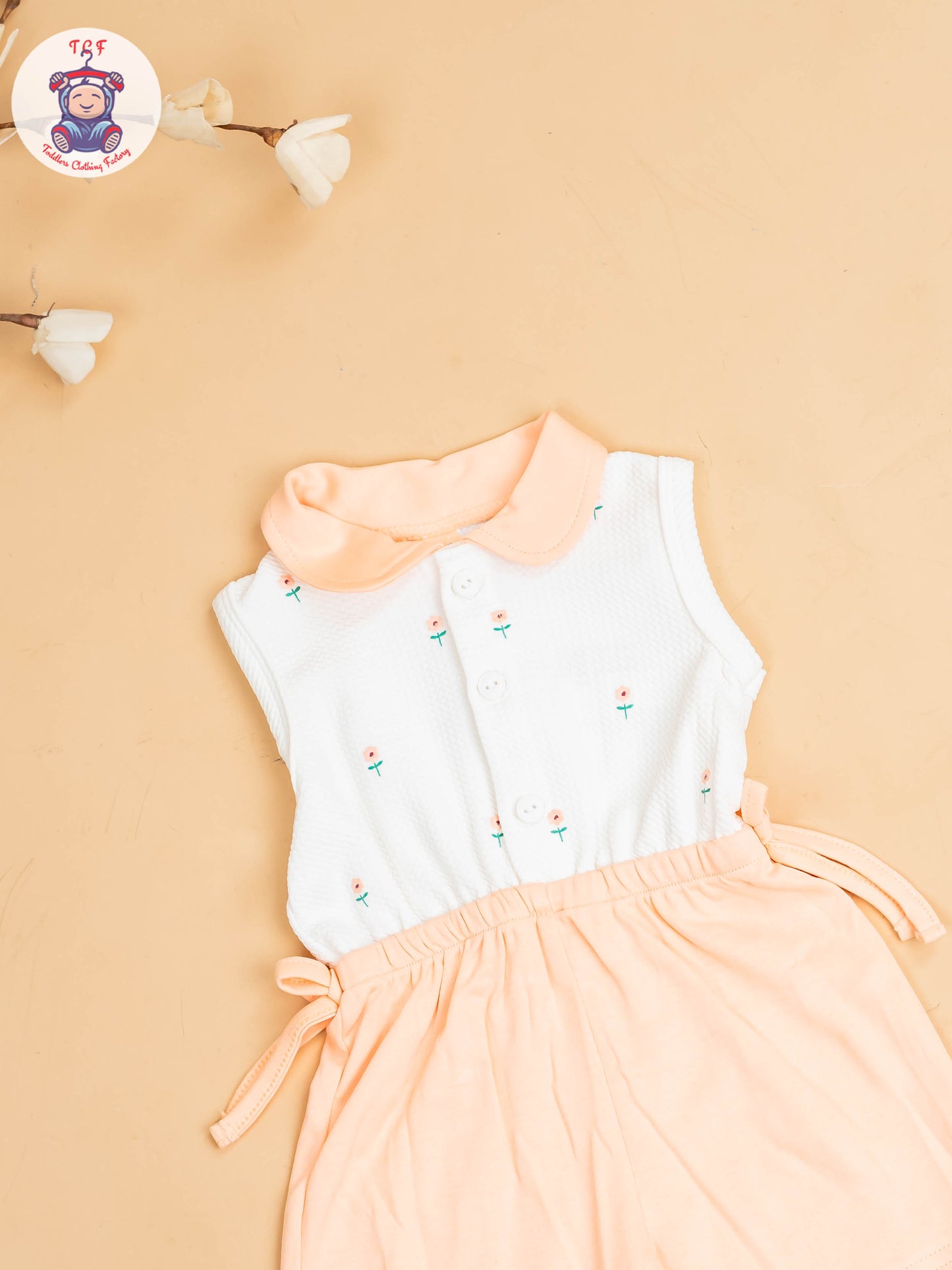 White & Orange - Girls Co-ords