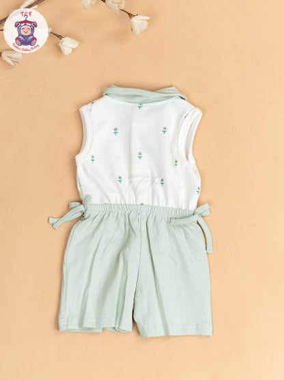 White & Green - Girls Co-ords