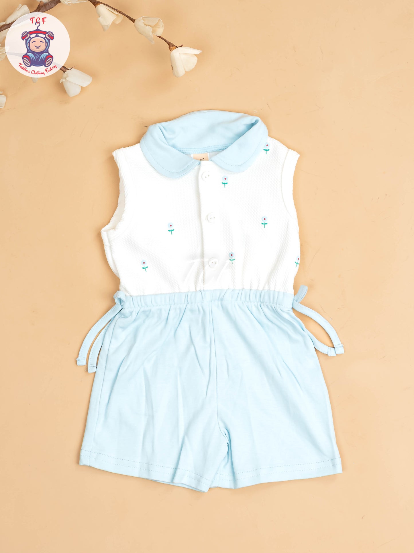 White & Light Blue - Girls Co-ords