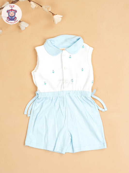 White & Light Blue - Girls Co-ords