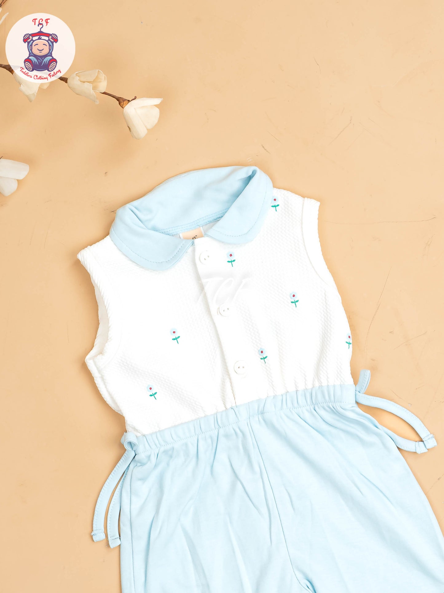 White & Light Blue - Girls Co-ords