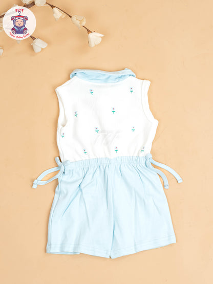 White & Light Blue - Girls Co-ords