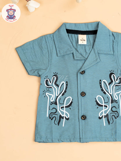 Light Blue -Boys Readymade Shirts & Shorts