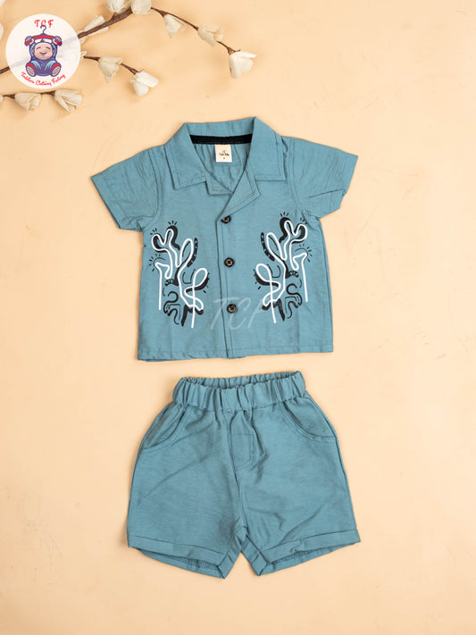 Light Blue -Boys Readymade Shirts & Shorts
