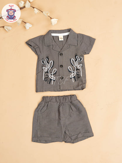 Brown - Boys Readymade Shirts & Shorts