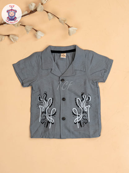 Grey - Boys Readymade Shirts & Shorts