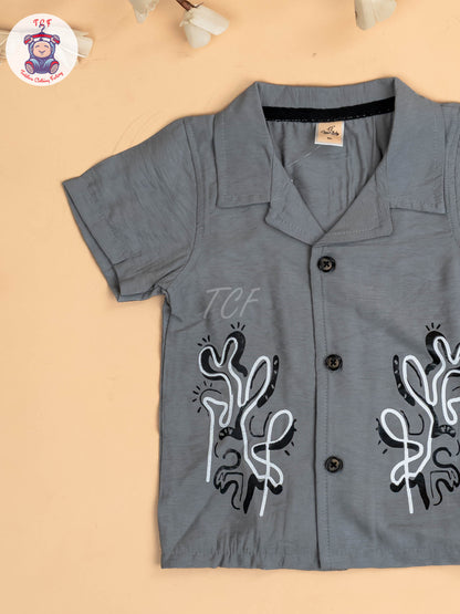 Grey - Boys Readymade Shirts & Shorts