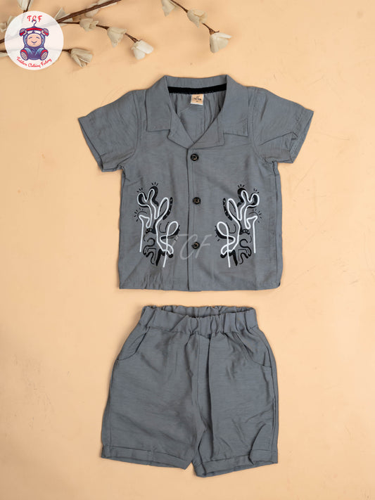 Grey - Boys Readymade Shirts & Shorts