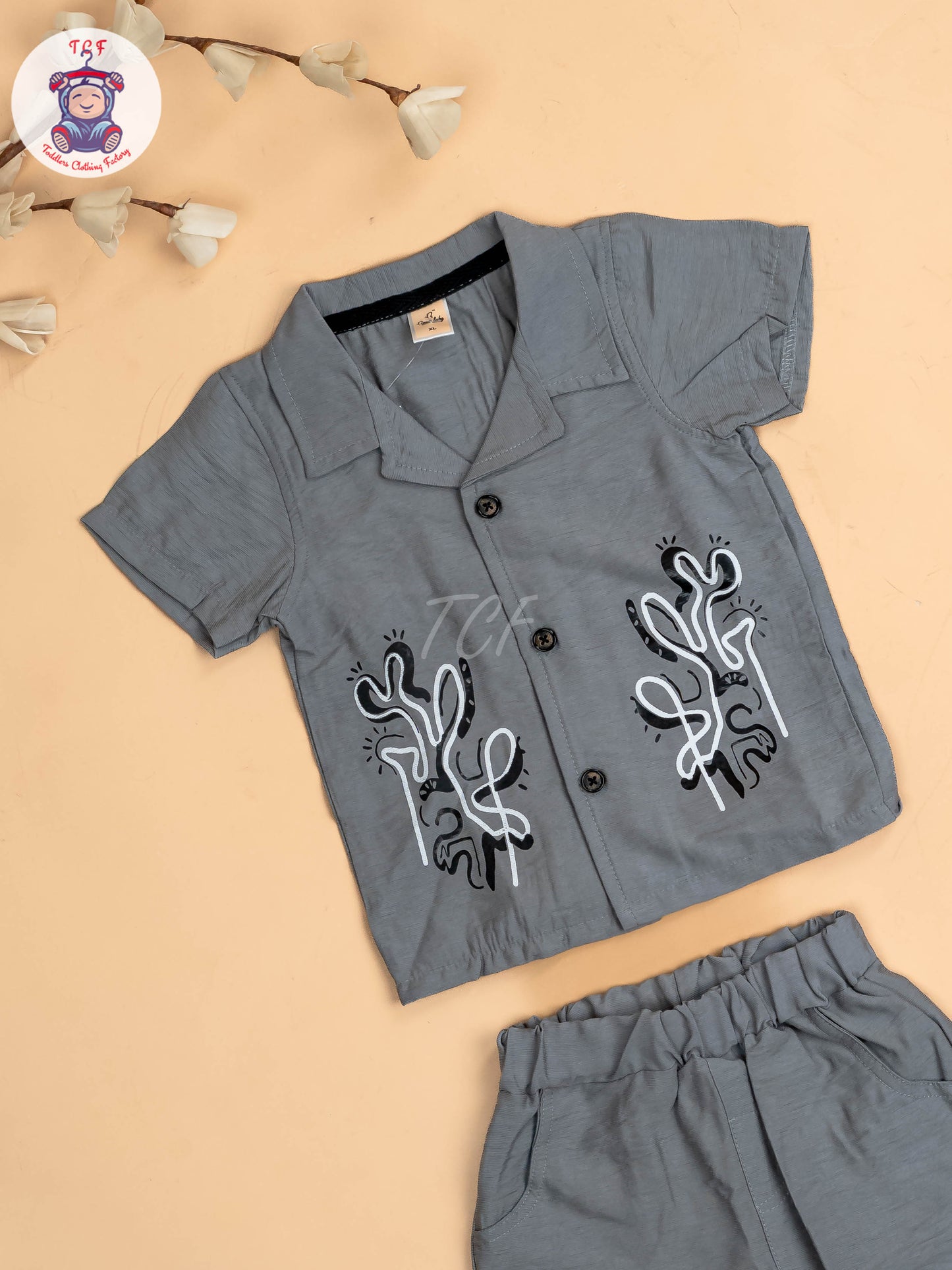 Grey - Boys Readymade Shirts & Shorts