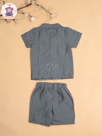 Grey - Boys Readymade Shirts & Shorts