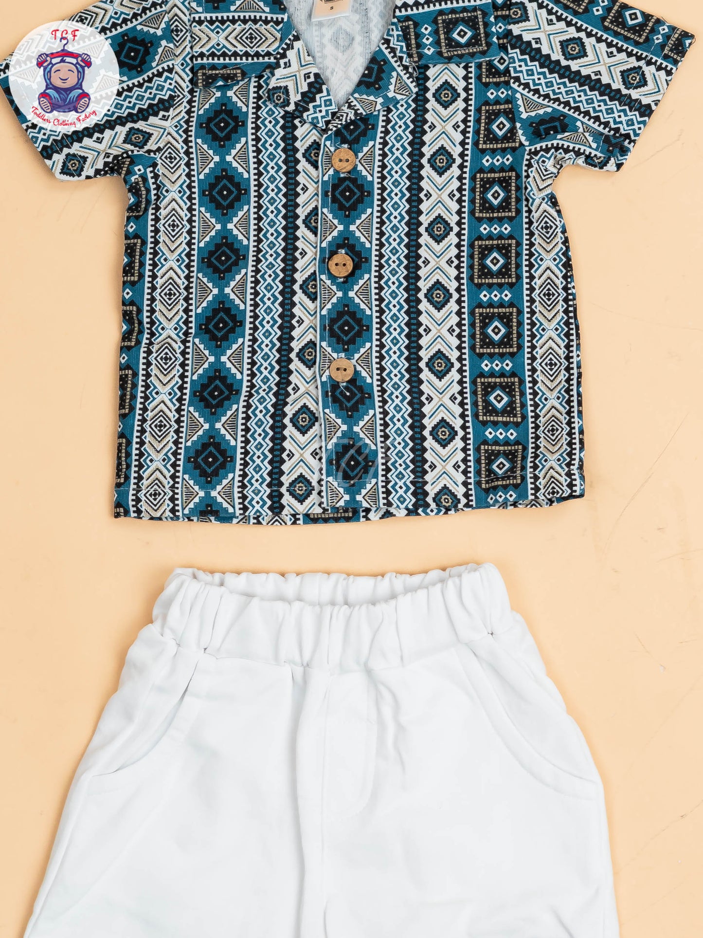 Blue & White - Boys Readymade Shirts & Shorts