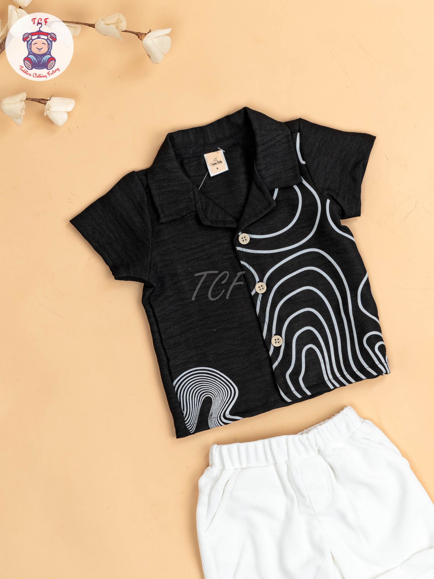 Navy Blue & White - Boys Readymade Shirts & Shorts