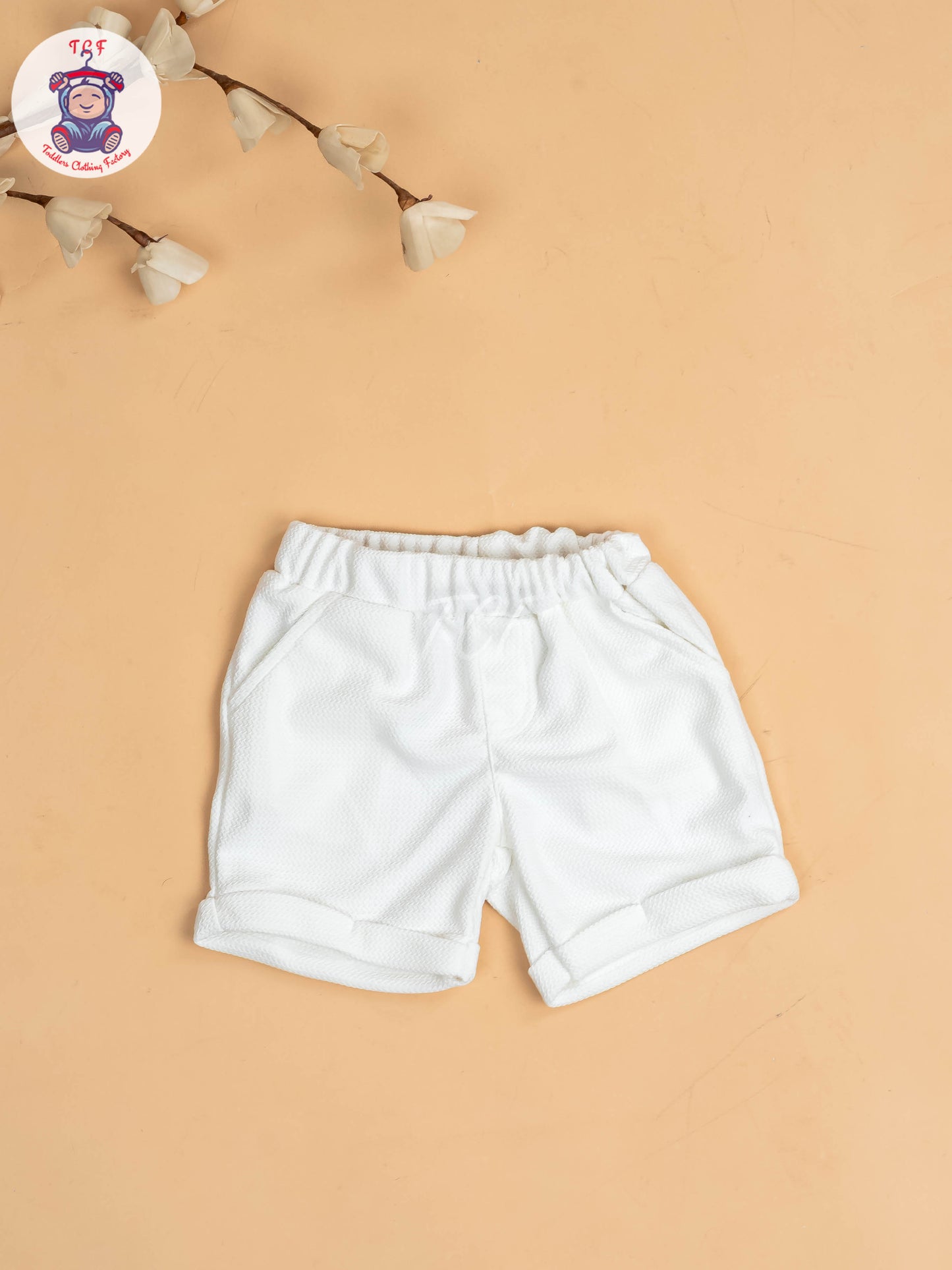 Light Brown & White - Boys Readymade Shirts & Shorts