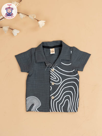 Grey & White - Boys Readymade Shirts & Shorts