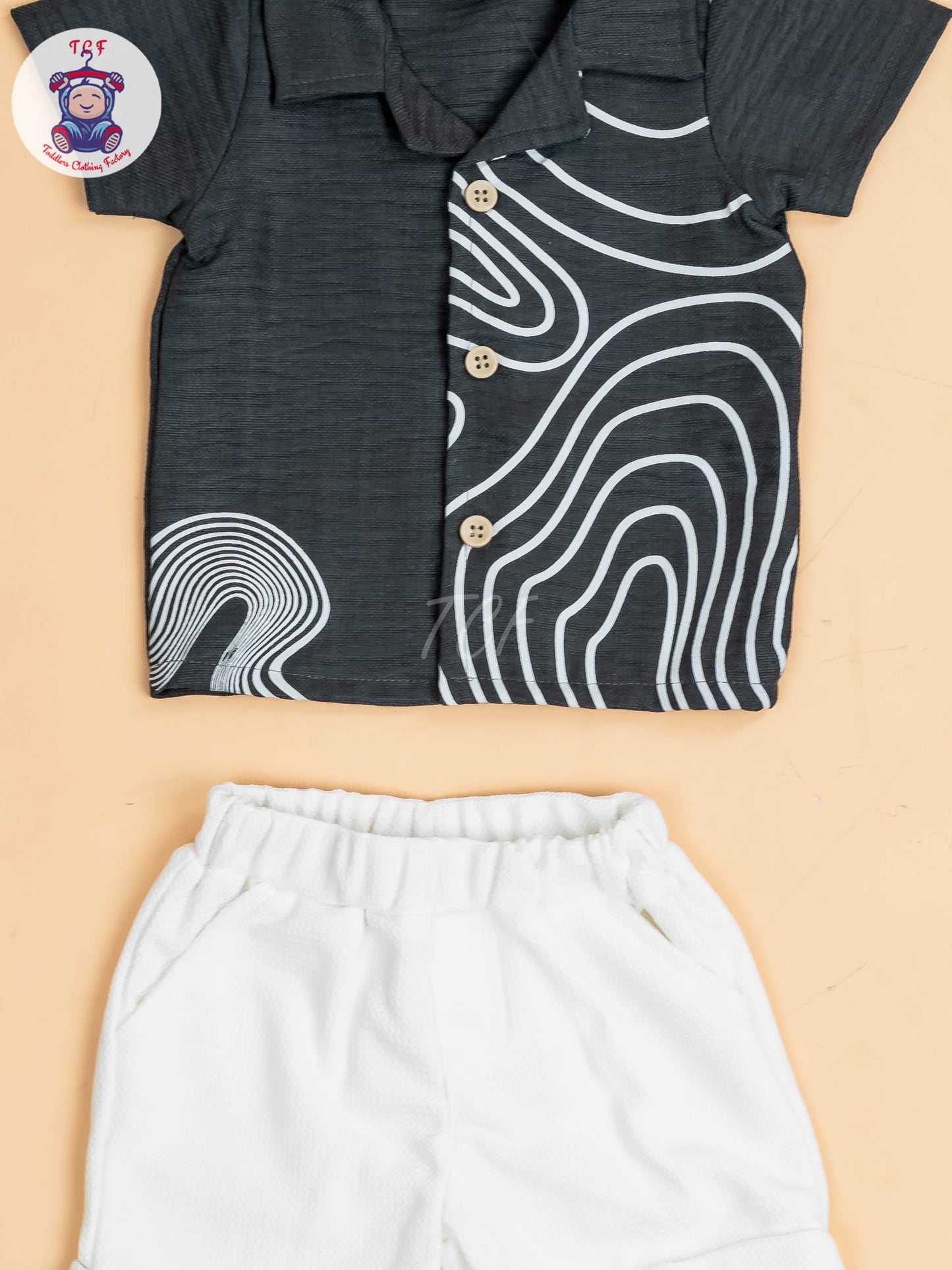 Grey & White - Boys Readymade Shirts & Shorts