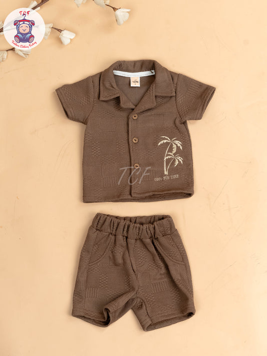 Choclate Brown - Boys Readymade Shirts & Shorts