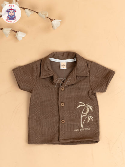Choclate Brown - Boys Readymade Shirts & Shorts