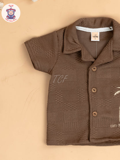 Choclate Brown - Boys Readymade Shirts & Shorts
