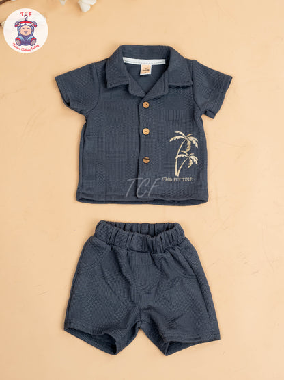 Grey - Boys Readymade Shirts & Shorts