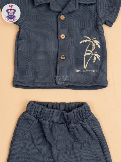 Grey - Boys Readymade Shirts & Shorts