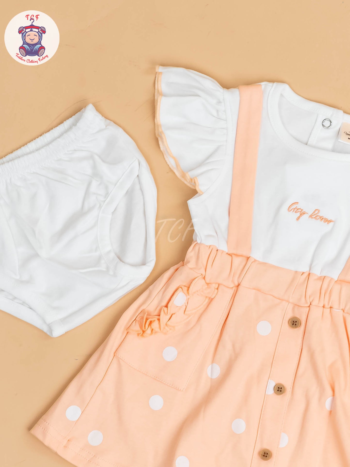 Orange & White - Girls Cotton Frock