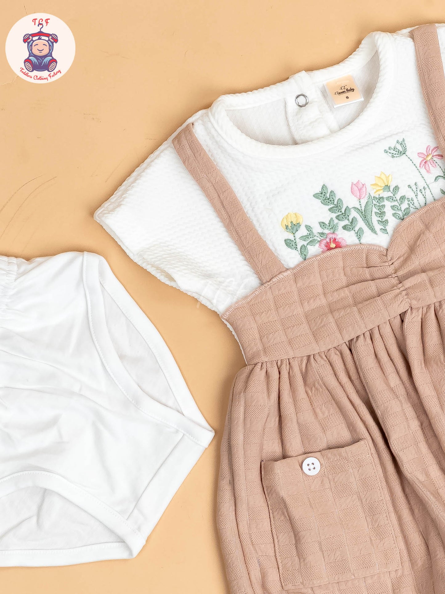 White & Onion Pink - Girls Cotton Frock