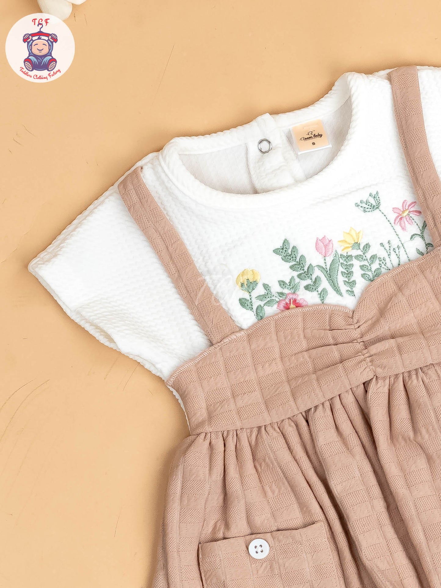 White & Onion Pink - Girls Cotton Frock