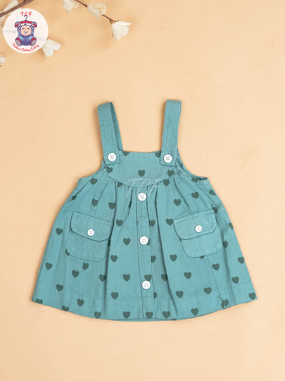 White & Green - Girls Cotton Frock