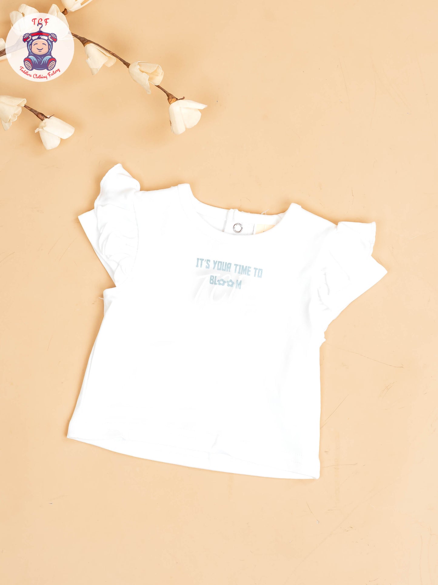 White & Green - Girls Cotton Frock