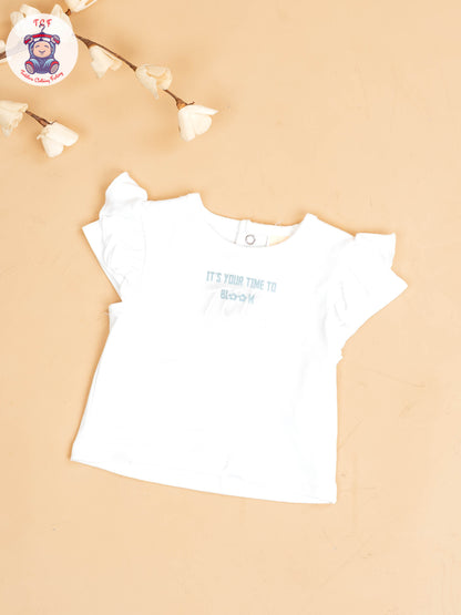 White & Green - Girls Cotton Frock