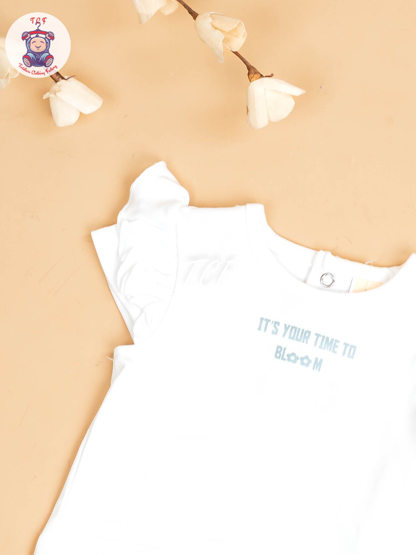 White & Green - Girls Cotton Frock