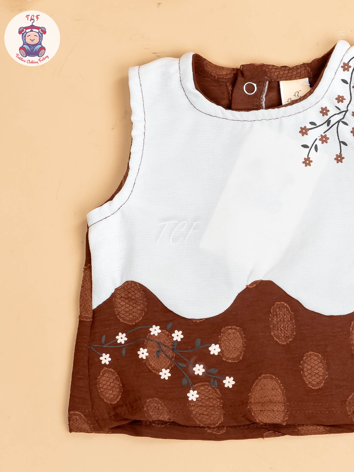 White & Brown - Girls Readymade Co-ords Sets