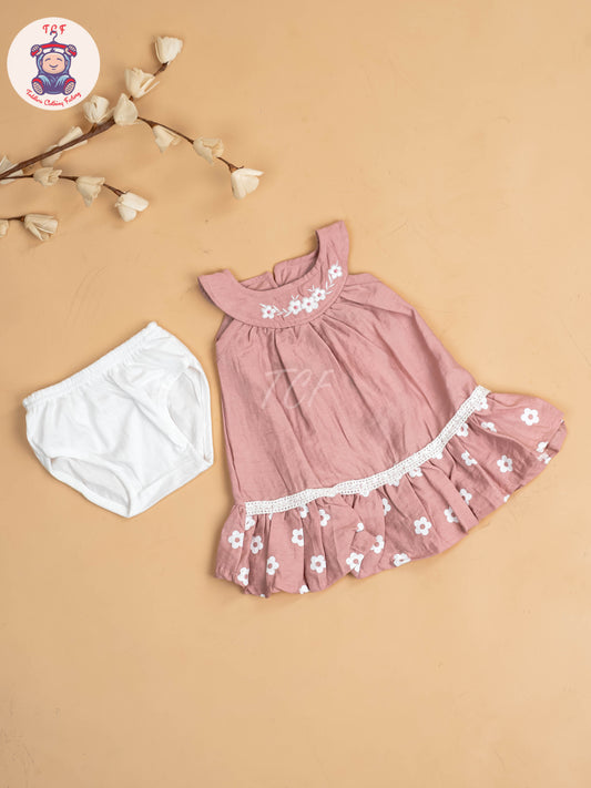 Onion Pink - Girls Cotton Frock