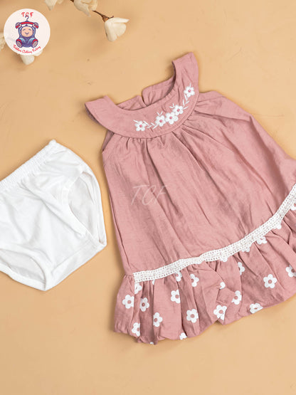 Onion Pink - Girls Cotton Frock