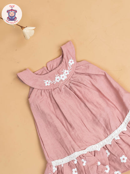 Onion Pink - Girls Cotton Frock