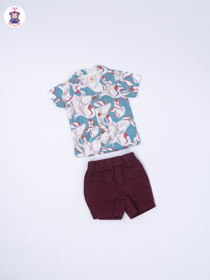 Sky Blue & Maroon - Shirts & Shorts