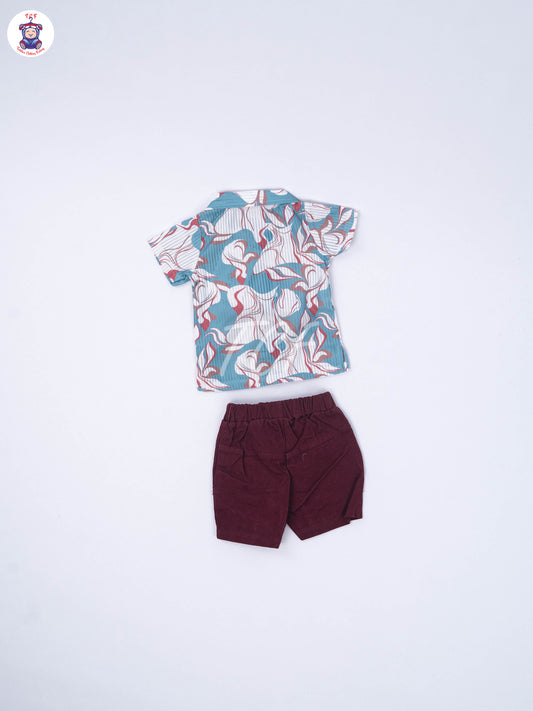 Sky Blue & Maroon - Shirts & Shorts