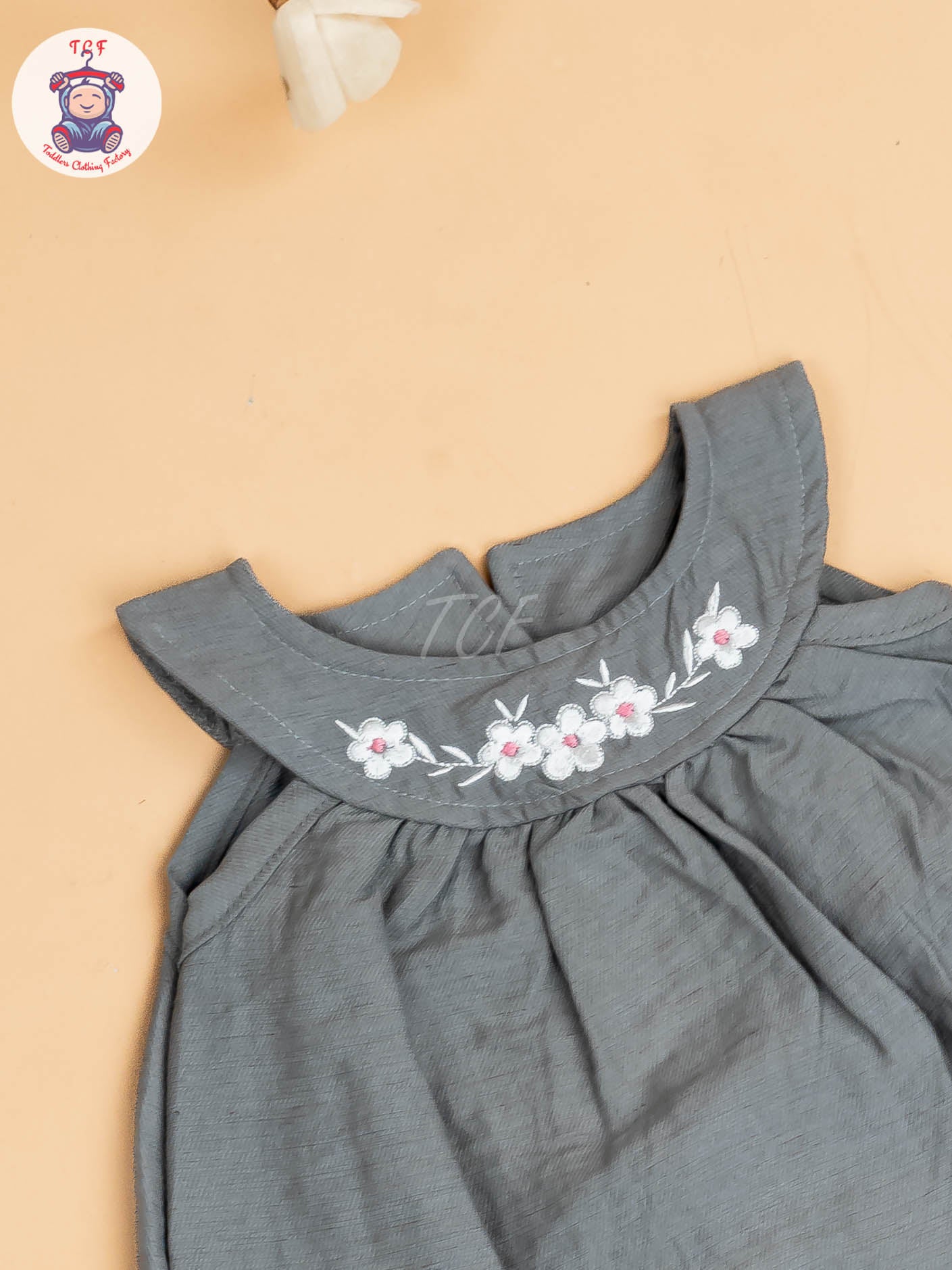 Grey - Girls Cotton Frock