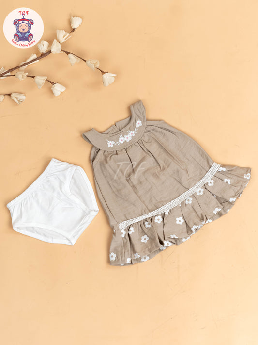 Cream - Girls Cotton Frock